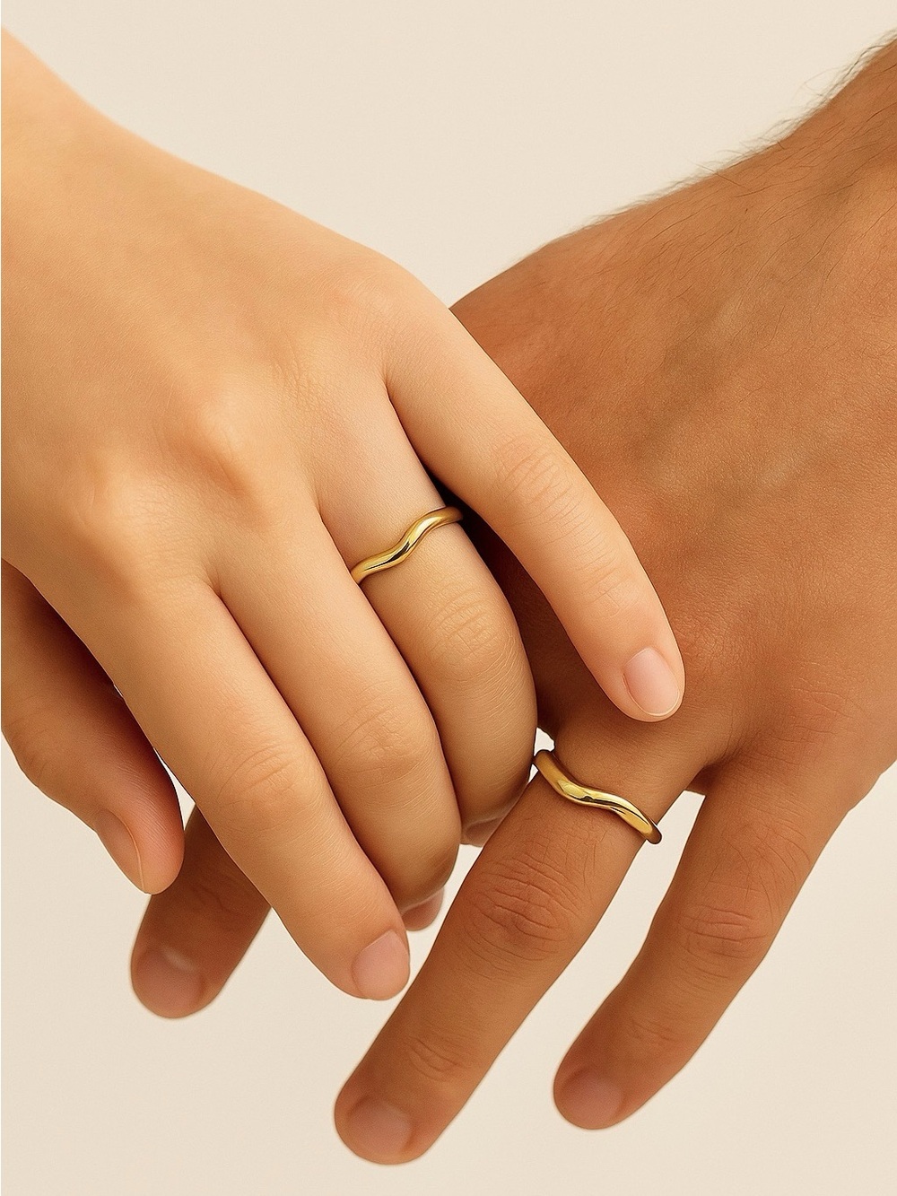 Gold Wavy Stackable Ring - Women Jewelry